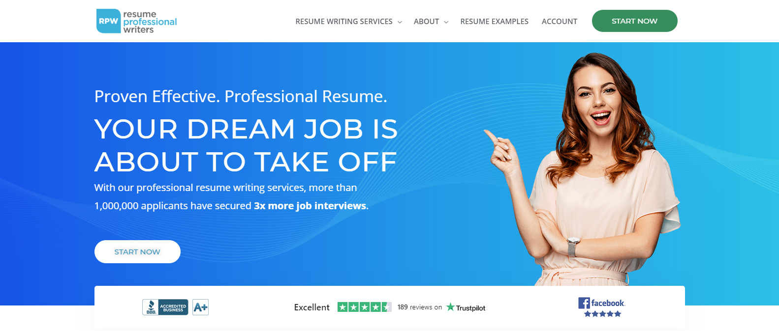 10 Best Military Resume Writing Services in 2021 â€“ Screenshot of Resume Professional Writers Homepage