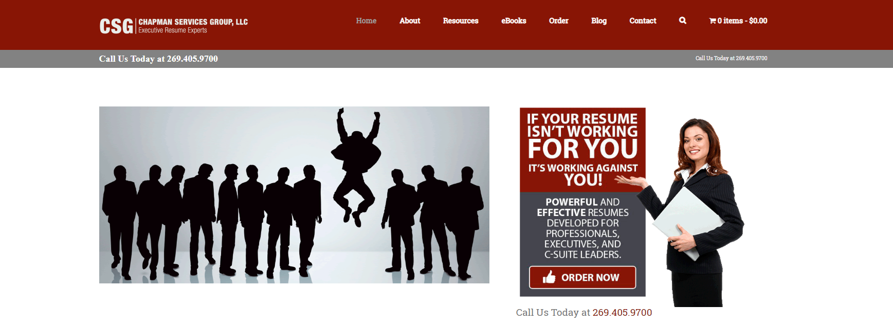 10 Best Resume Writers â€” screenshot of Chapman Services’ homepage