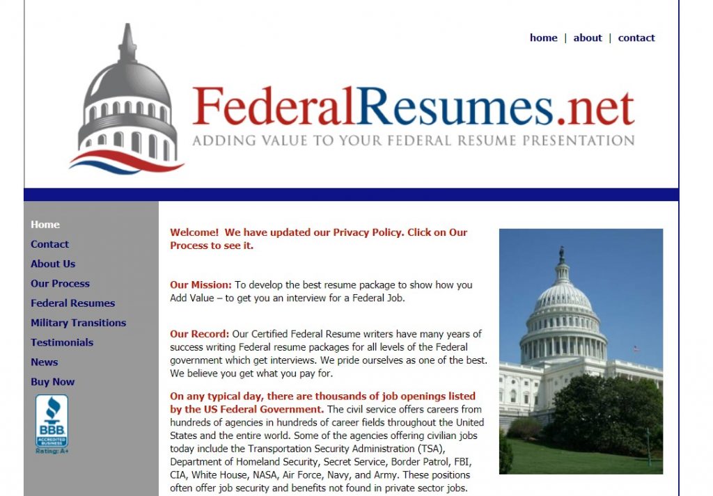  FederalResumes.net Homepage