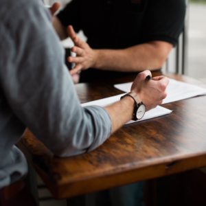 The employer and candidate discussing during a job interview