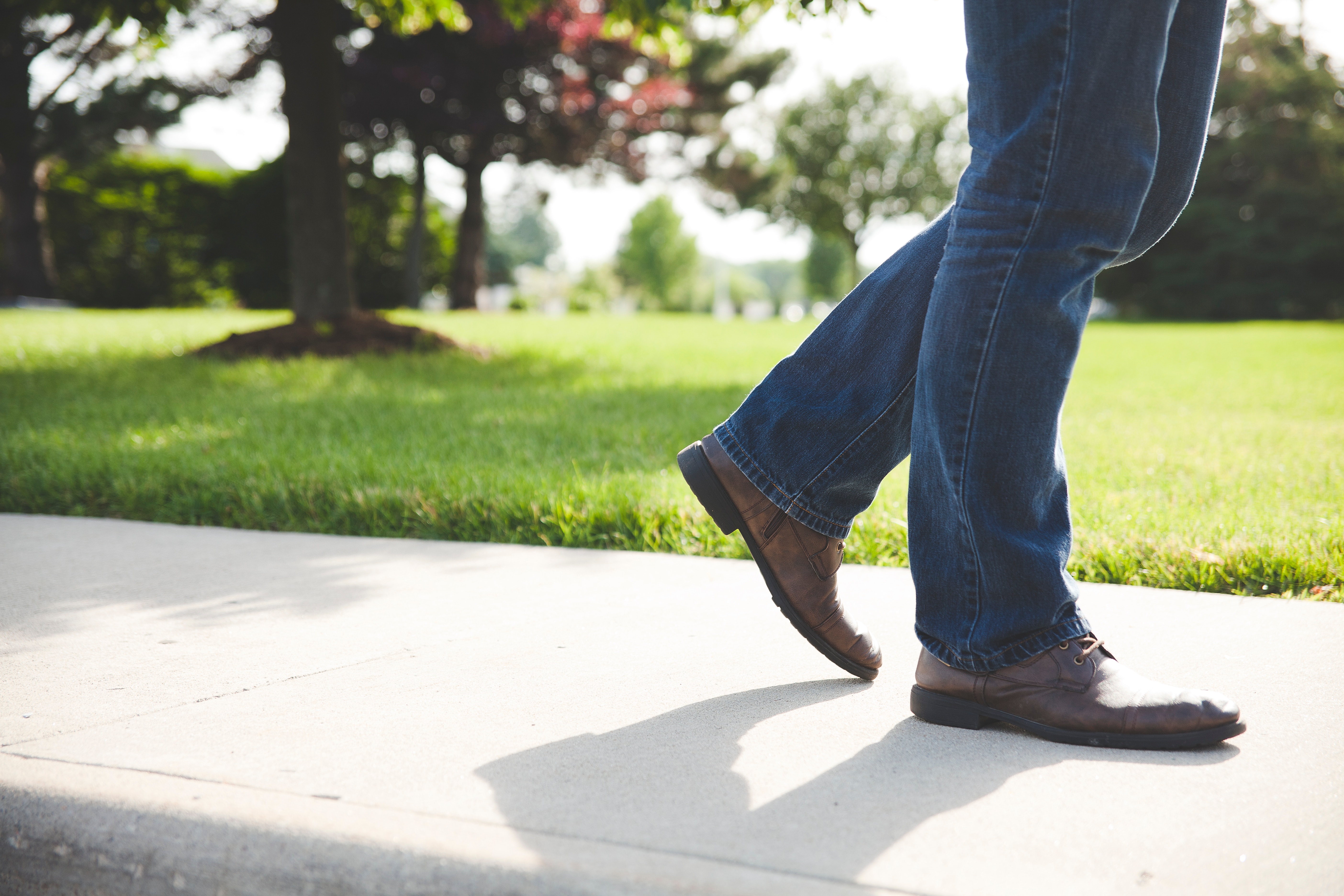 a man walking towards his first job interview