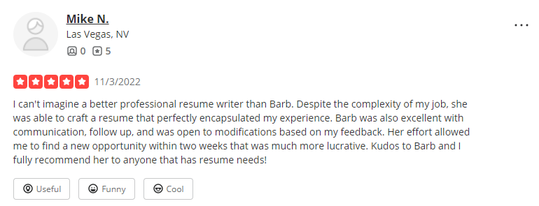 arizona resume review in yelp