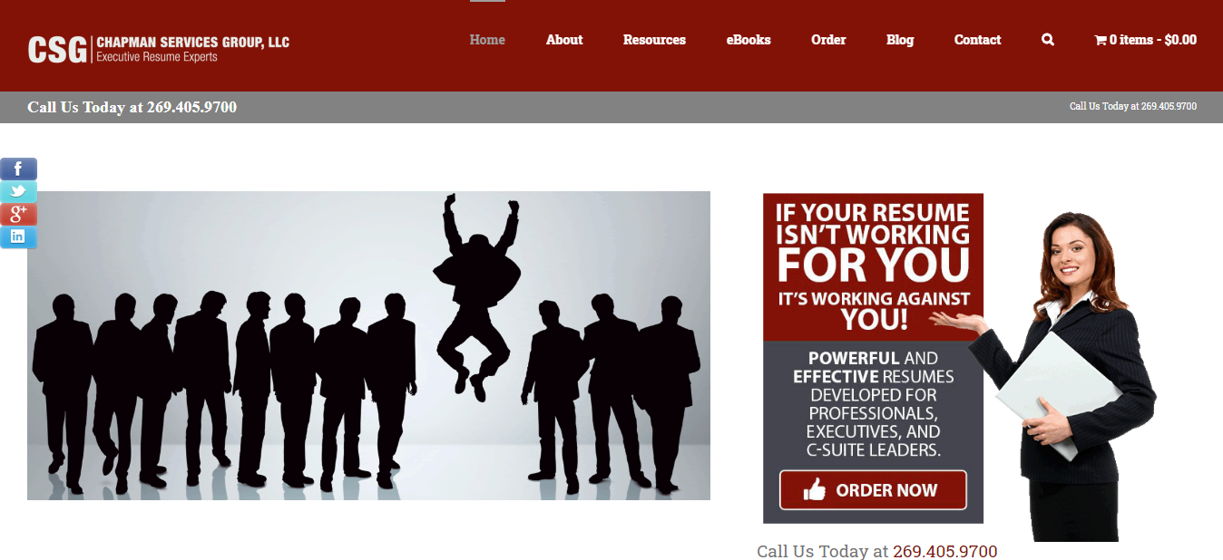 Header image of Chapman Services Group, LLC offering best executive resume writing services