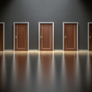 Doors showing common misconceptions in picking a career