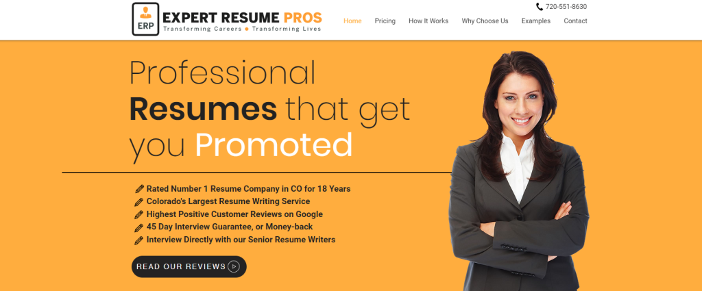 Expert Resume Pros hero section