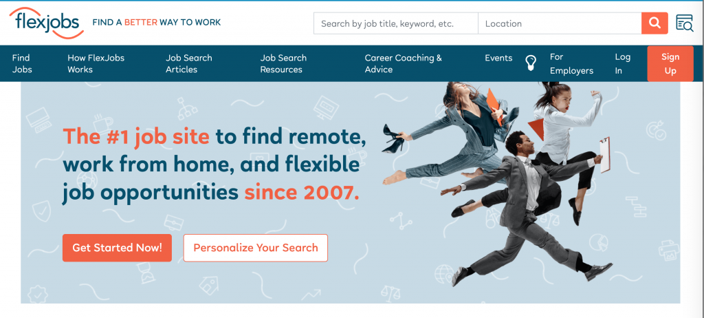 Flexjobs homepage