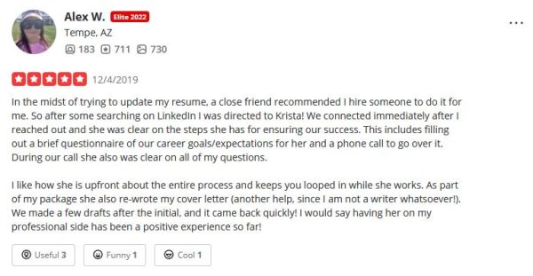 full circle resume yelp reviews