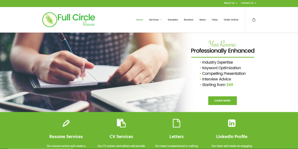 full circle resumes homepage