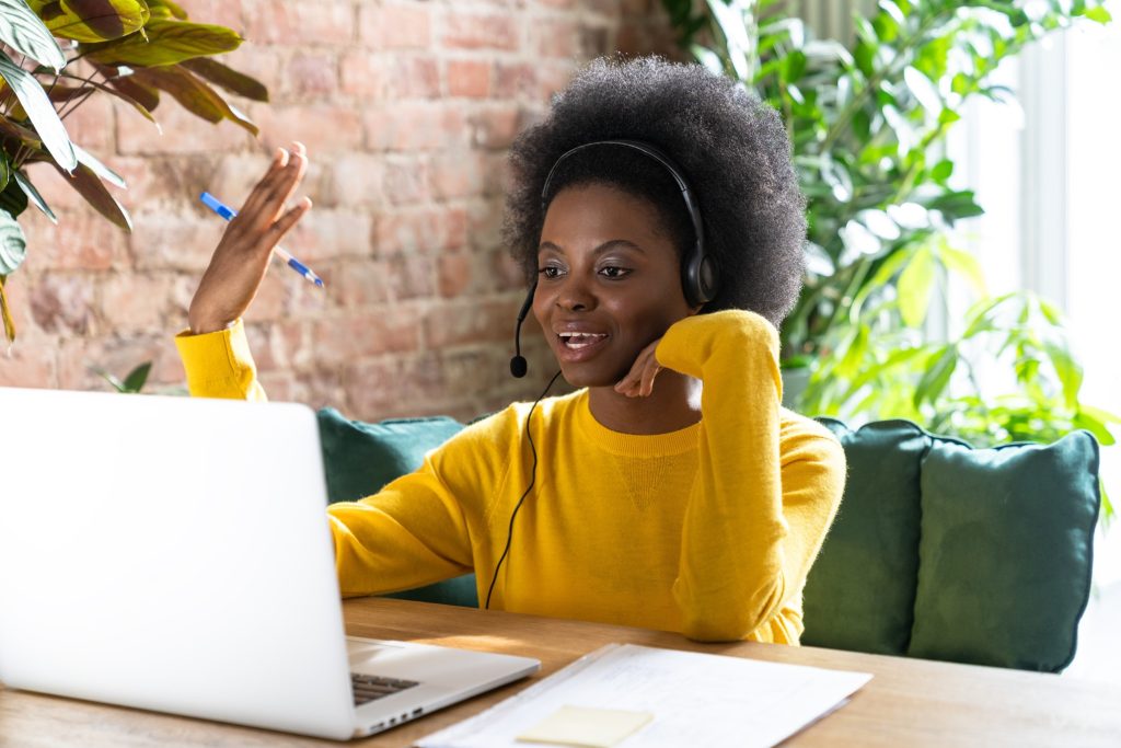 job seeker on a Zoom interview