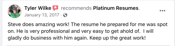 Platinum Resumes reviews