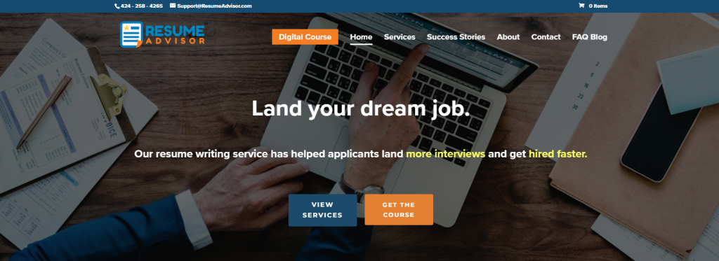 resume advisor homepage