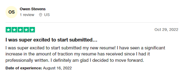 revered resumes review in trustpilot