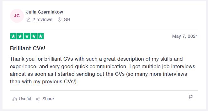 Trustpilot CV writing services review for CareerAddict