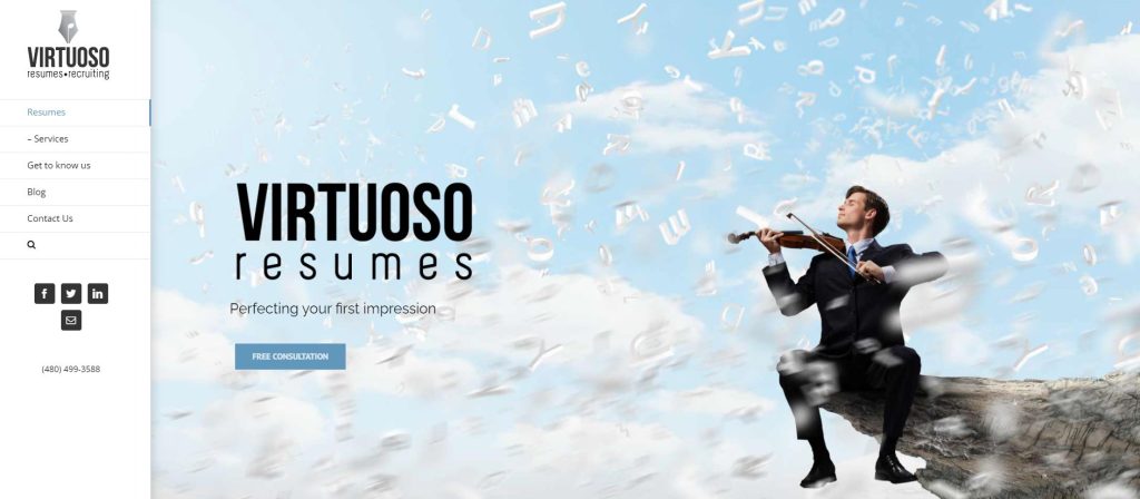 virtuoso resumes hero section