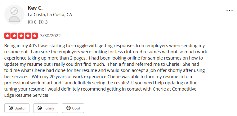 Competitive Edge Resume Service yelp reviews resume writing services in san diego